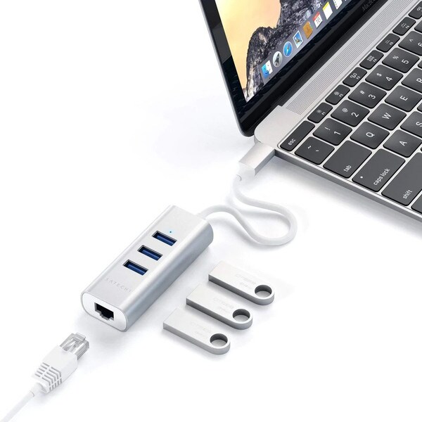 USb-C Hub, Silver, Ethernet